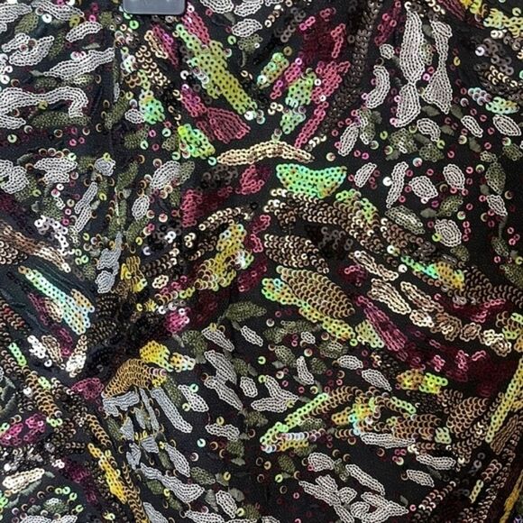 NWT ZARA SEQUINED SKIRT MINI GREEN AND BLACK - Picture 10 of 15